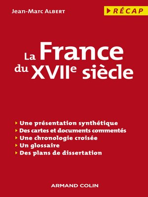 cover image of La France du XVIIe siècle